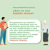 Ilustración de una familia, con texto sobre cómo convivir con una persona tóxica.