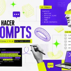 Guía visual para crear prompts efectivos para IA, con ejemplos y la fórmula para obtener mejores respuestas.