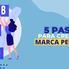 Curso marca personal: dos personas arman la palabra "BRAND" con bloques. 5 pasos para crear tu marca.