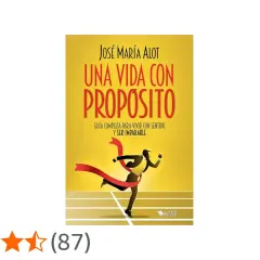 Portada del libro "Una vida con propósito" de José María Alot. Un corredor cruza la meta, simbolizando el propósito de la vida.