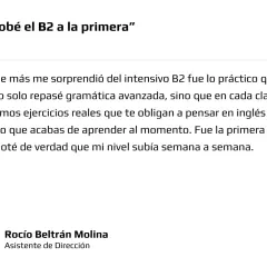 Testimonio de Rocio: "Aprobé el B2 a la primera". El mejor curso inglés B2 online gratis, práctico y con ejercicios reales.