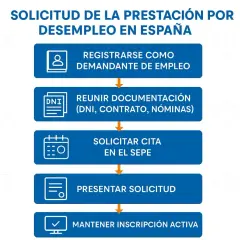 Pasos para saber como se solicita el paro en España: registrarse, reunir documentos, pedir cita en el SEPE, presentar solicitud y mantener inscripción activa.