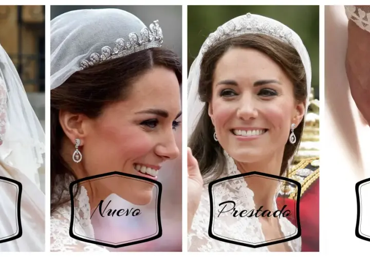 Kate Middleton, radiante en su boda, luce algo nuevo, algo viejo, algo prestado y algo azul.