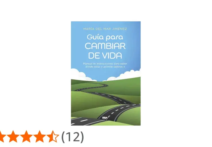 Portada del libro "Guía para cambiar de vida", con una carretera sinuosa que atraviesa un paisaje verde bajo un cielo azul.