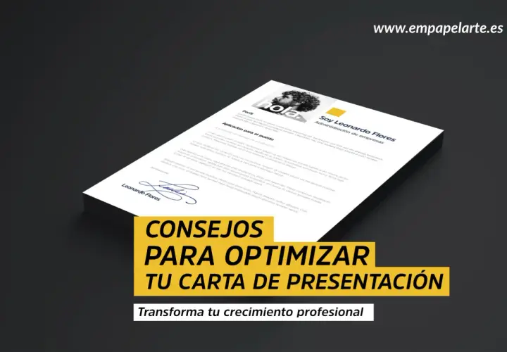 Un documento con el título "Soy Leonardo Flores", que parece ser una carta de presentación, con consejos para optimizar tu carta de presentación.