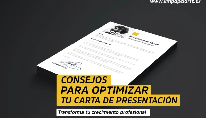 Un documento con el título "Soy Leonardo Flores", que parece ser una carta de presentación, con consejos para optimizar tu carta de presentación.