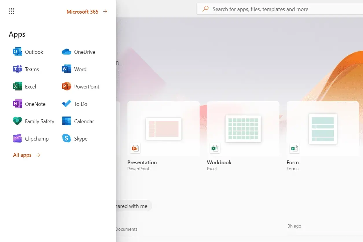 La ofimática que es: Microsoft 365 muestra apps como Word, Excel y PowerPoint para crear documentos, hojas de cálculo y presentaciones.