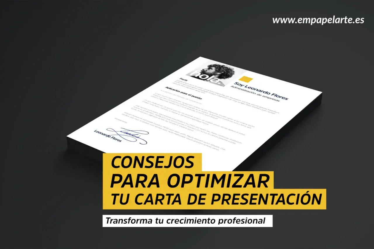 Un documento con el título "Soy Leonardo Flores", que parece ser una carta de presentación, con consejos para optimizar tu carta de presentación.