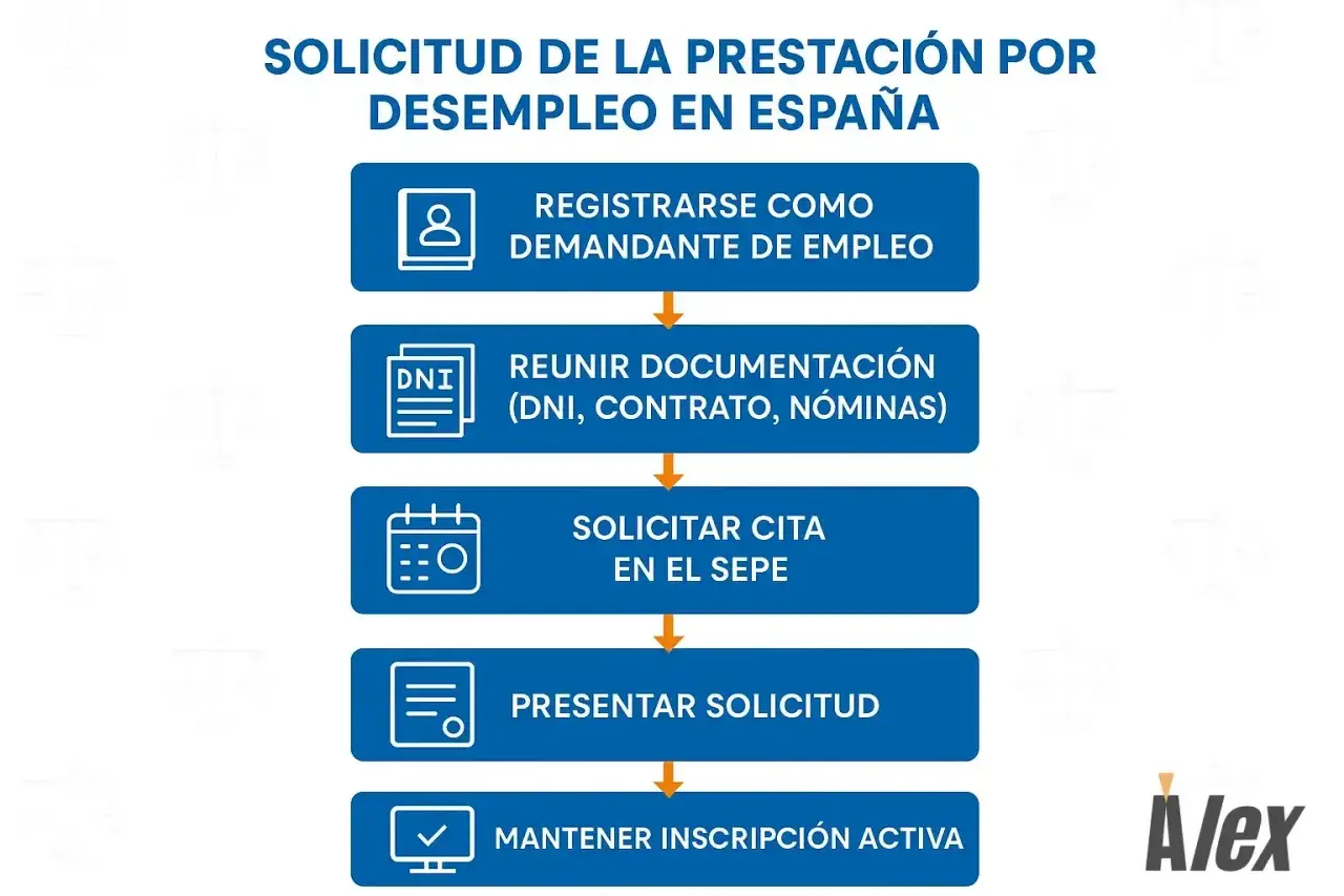 Pasos para saber como se solicita el paro en España: registrarse, reunir documentos, pedir cita en el SEPE, presentar solicitud y mantener inscripción activa.